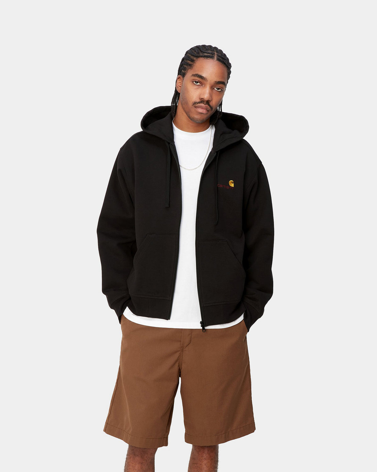 Carhartt WIP Hooded American Script Jacket - Black | Carhartt WIP Jackets & Coats | JEANSTORE
