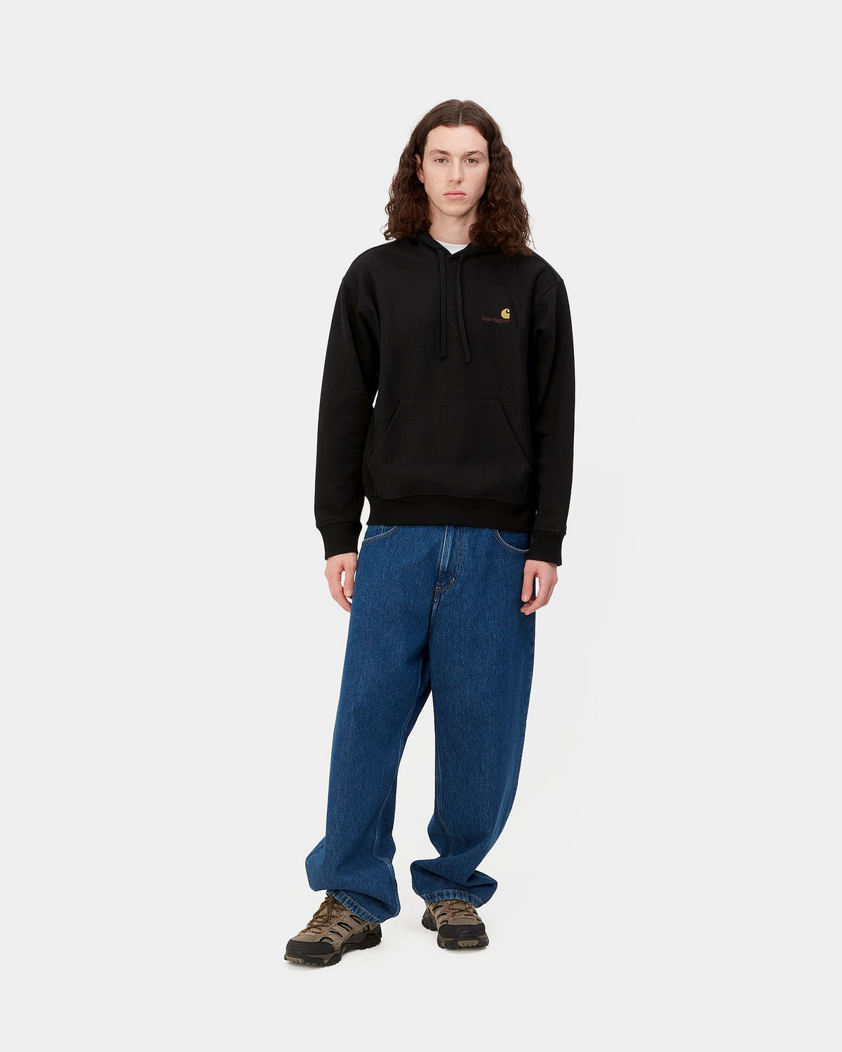Carhartt WIP Hooded American Script Sweat - Black | Carhartt WIP Sweaters & Knitwear | JEANSTORE