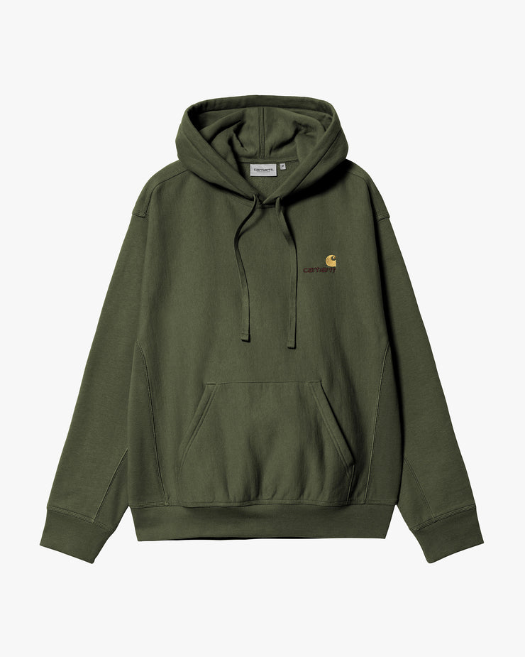 Carhartt WIP Hooded American Script Sweat - Tarragon | Carhartt WIP Sweaters & Knitwear | JEANSTORE