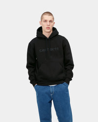 Carhartt WIP Hooded Sweatshirt - Black / Black | Carhartt WIP Sweaters & Knitwear | JEANSTORE