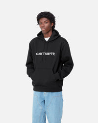 Carhartt WIP Hooded Sweatshirt - Black / White | Carhartt WIP Sweaters & Knitwear | JEANSTORE