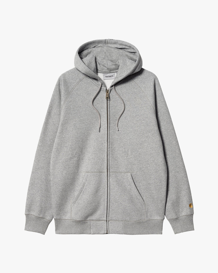 Carhartt WIP Hooded Chase Jacket - Grey Heather / Gold | Carhartt WIP Jackets & Coats | JEANSTORE