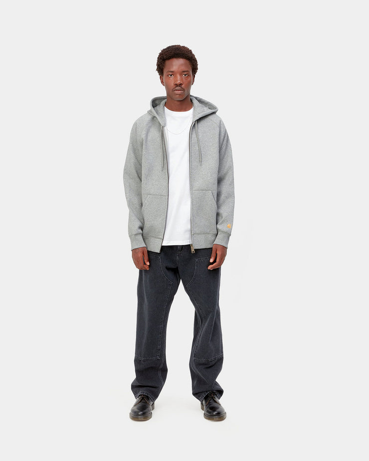 Carhartt WIP Hooded Chase Jacket - Grey Heather / Gold | Carhartt WIP Jackets & Coats | JEANSTORE