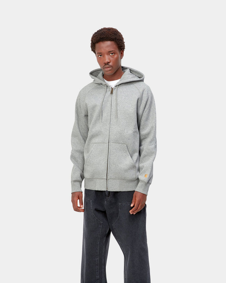 Carhartt WIP Hooded Chase Jacket - Grey Heather / Gold | Carhartt WIP Jackets & Coats | JEANSTORE