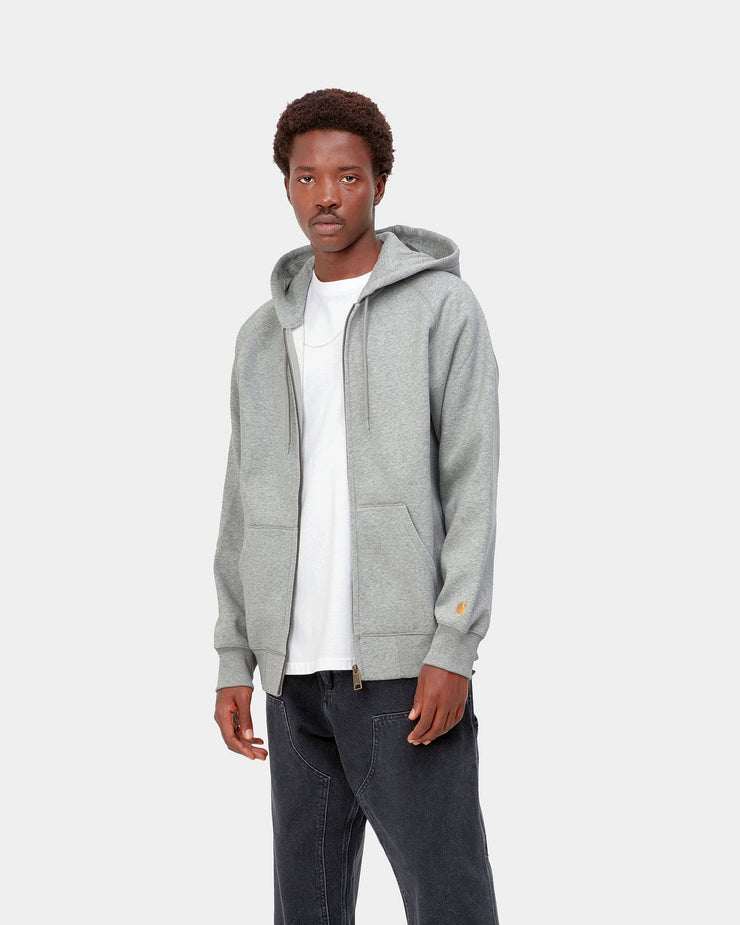 Carhartt WIP Hooded Chase Jacket - Grey Heather / Gold | Carhartt WIP Jackets & Coats | JEANSTORE