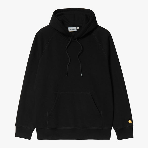 Carhartt WIP Hooded Chase Sweat - Black / Gold | Carhartt WIP Sweaters & Knitwear | JEANSTORE