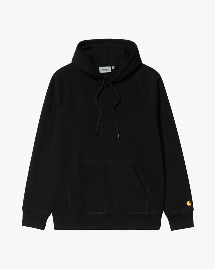 Carhartt WIP Hooded Chase Sweat - Black / Gold