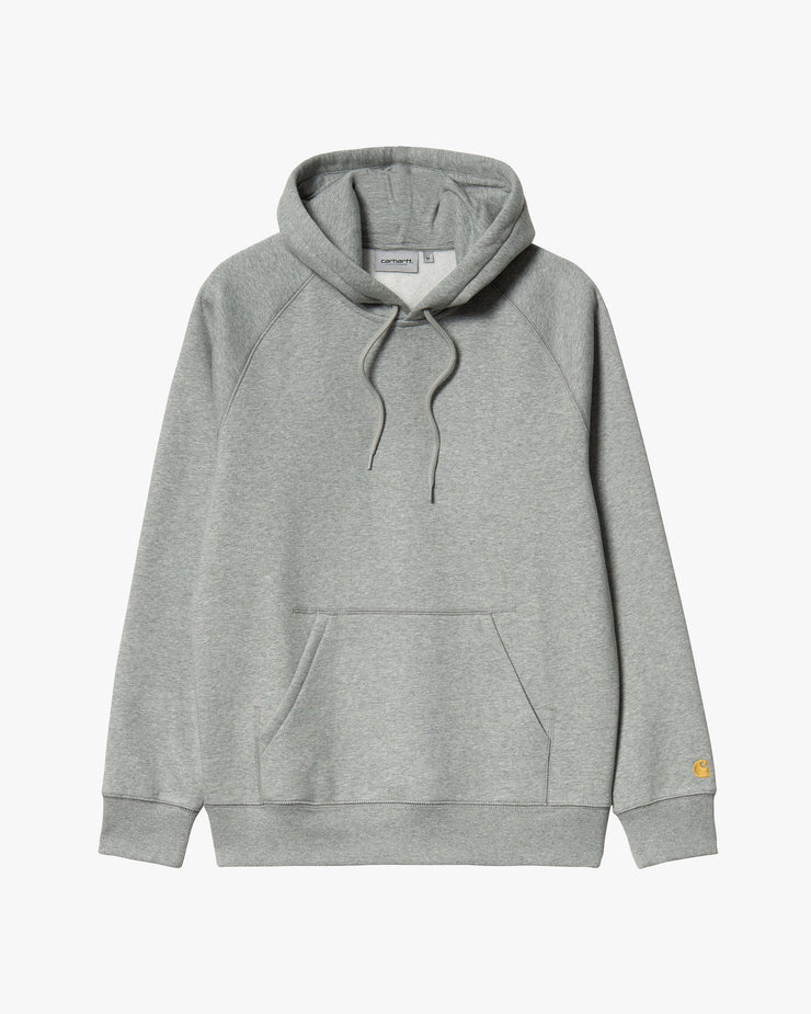 Carhartt WIP Hooded Chase Sweat - Grey Heather / Gold