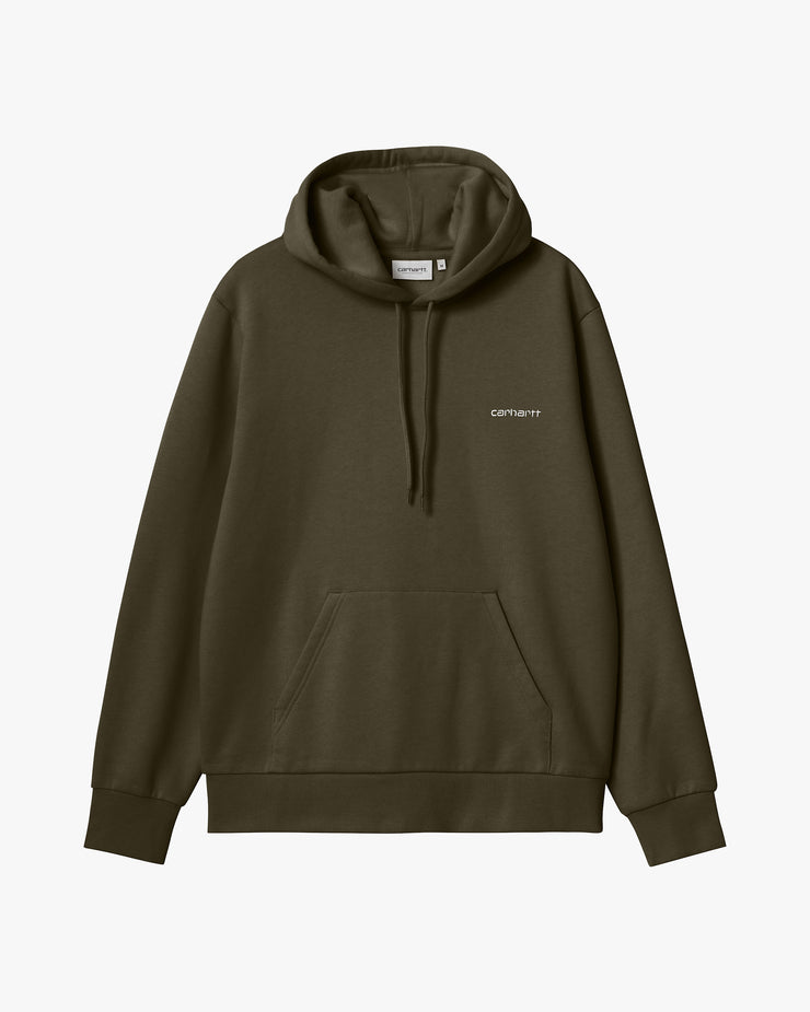 Carhartt WIP Hooded Script Embroidery Sweat - Cypress / White