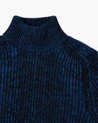 Edwin Roni High Collar Sweater - Black / Blue | Edwin Sweaters & Knitwear | JEANSTORE