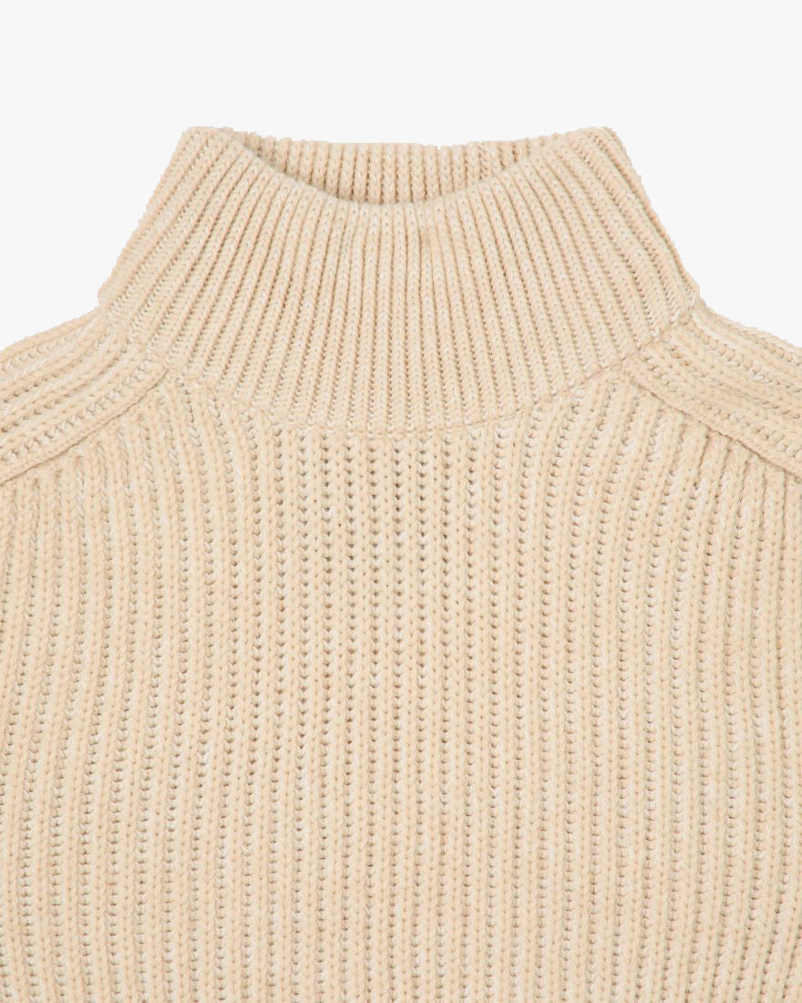 Edwin Roni High Collar Sweater - Beige | Edwin Sweaters & Knitwear | JEANSTORE