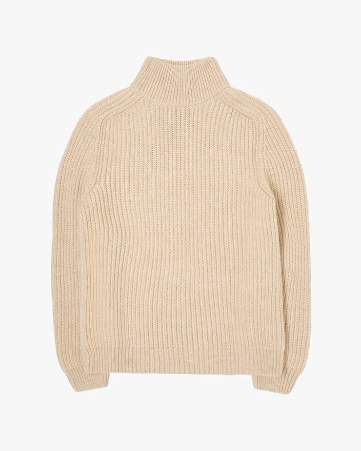 Edwin Roni High Collar Sweater - Beige | Edwin Sweaters & Knitwear | JEANSTORE