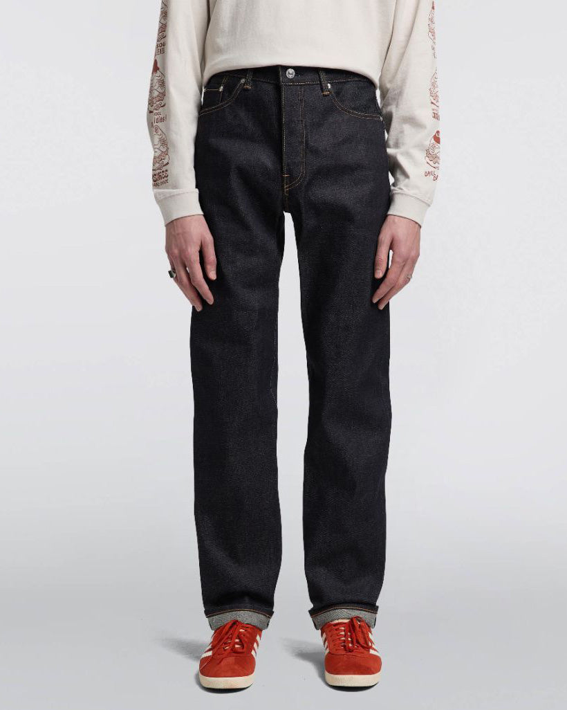 Edwin Made In Japan Regular Straight Mens Jeans - 13.5oz Kaihara Dark Pure Indigo Rainbow Selvage Denim / Blue Unwashed | Edwin Jeans | JEANSTORE
