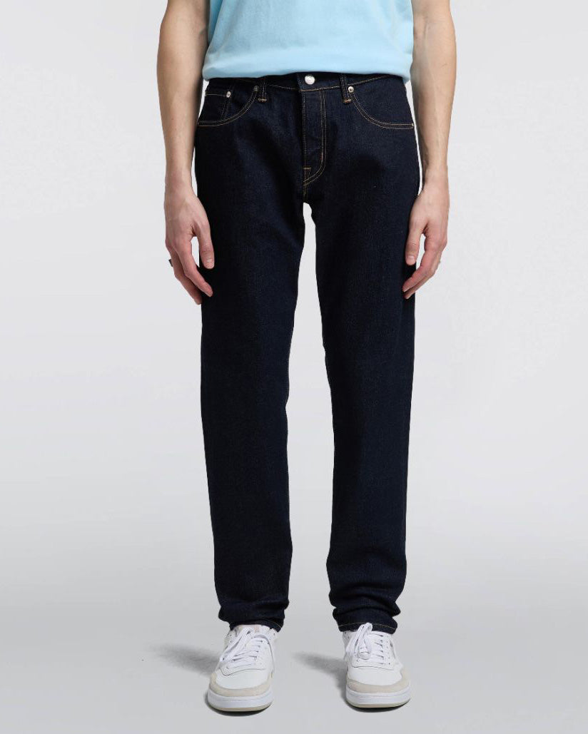 Edwin Made In Japan Regular Tapered Mens Jeans - 13oz Kaihara Pure Indigo Stretch Denim / Blue Rinsed | Edwin Jeans | JEANSTORE