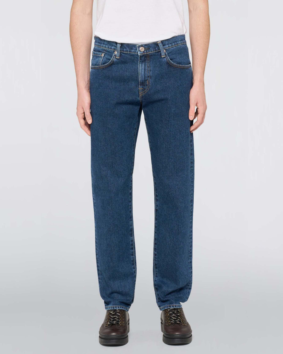 Edwin Made In Japan Regular Tapered Mens Jeans - 13oz Kaihara Pure Indigo Stretch Denim / Blue Easy Wash