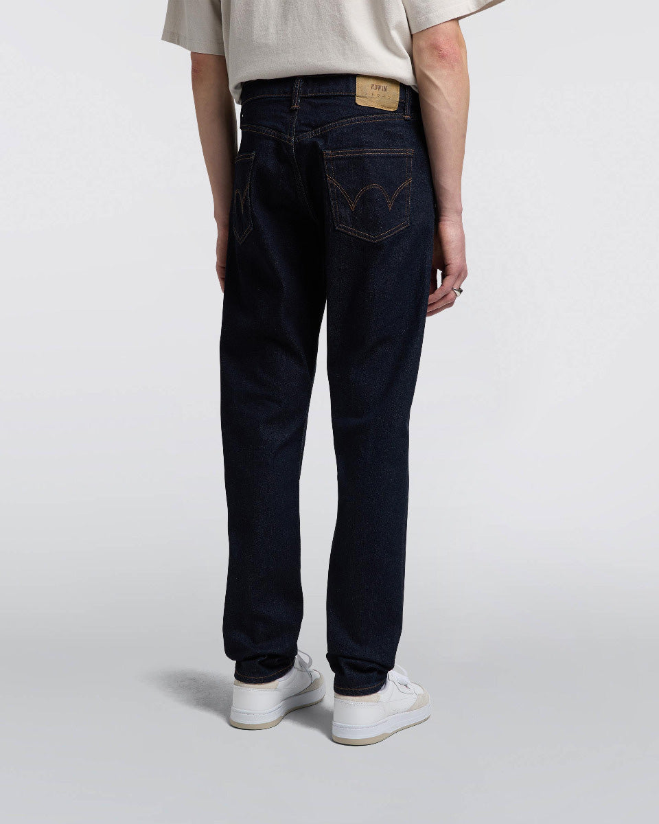 Edwin Made In Japan Slim Tapered Mens Jeans - 13oz Kaihara Pure Indigo Stretch Denim / Blue Rinsed | Edwin Jeans | JEANSTORE