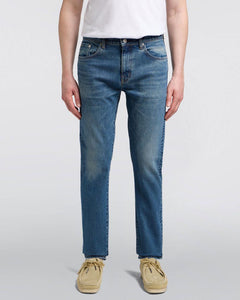 Edwin Made in Japan Slim Tapered Mens Jeans - 13oz Kaihara Pure Indigo Stretch Denim / Blue Mid Used
