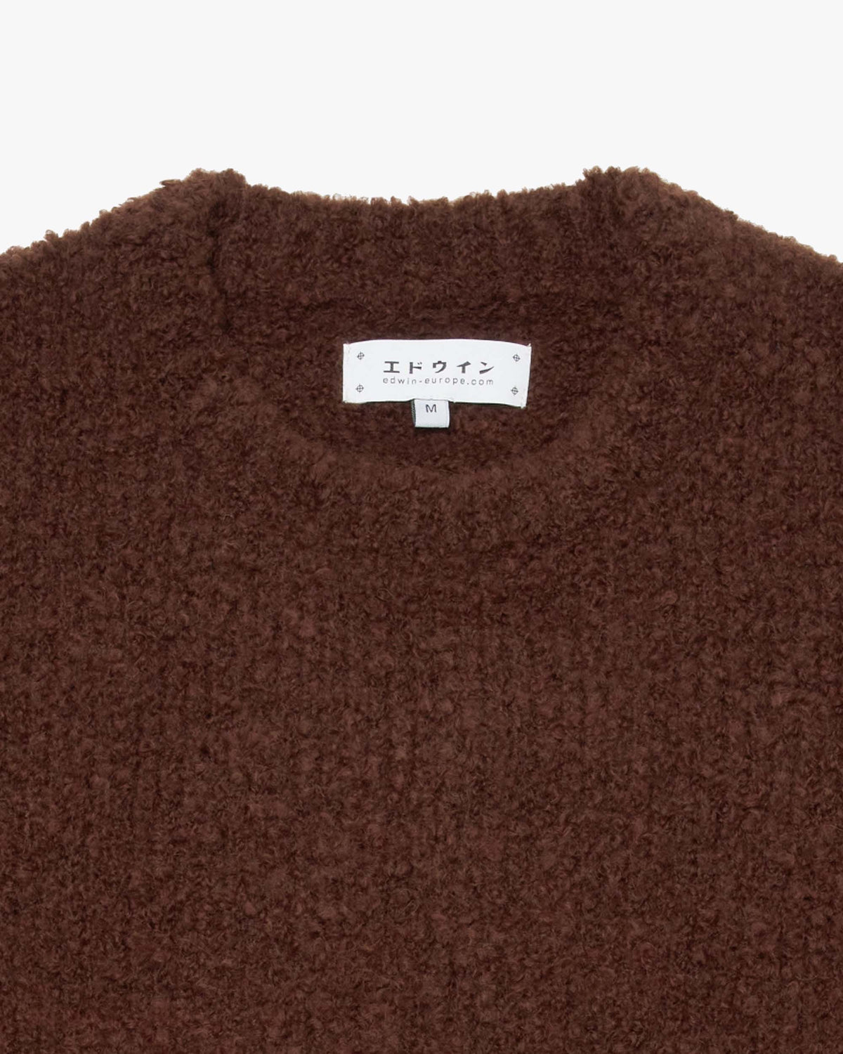 Edwin Dun Textured Sweater - Rum Raisin Garment Washed