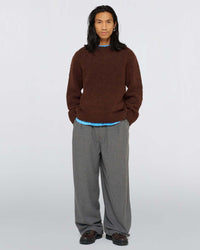 Edwin Dun Textured Sweater - Rum Raisin Garment Washed