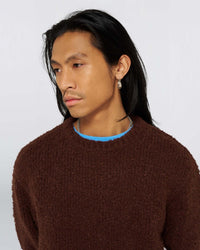 Edwin Dun Textured Sweater - Rum Raisin Garment Washed