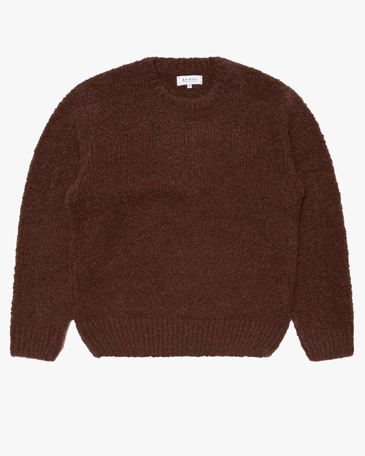 Edwin Dun Textured Sweater - Rum Raisin Garment Washed