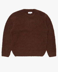 Edwin Dun Textured Sweater - Rum Raisin Garment Washed