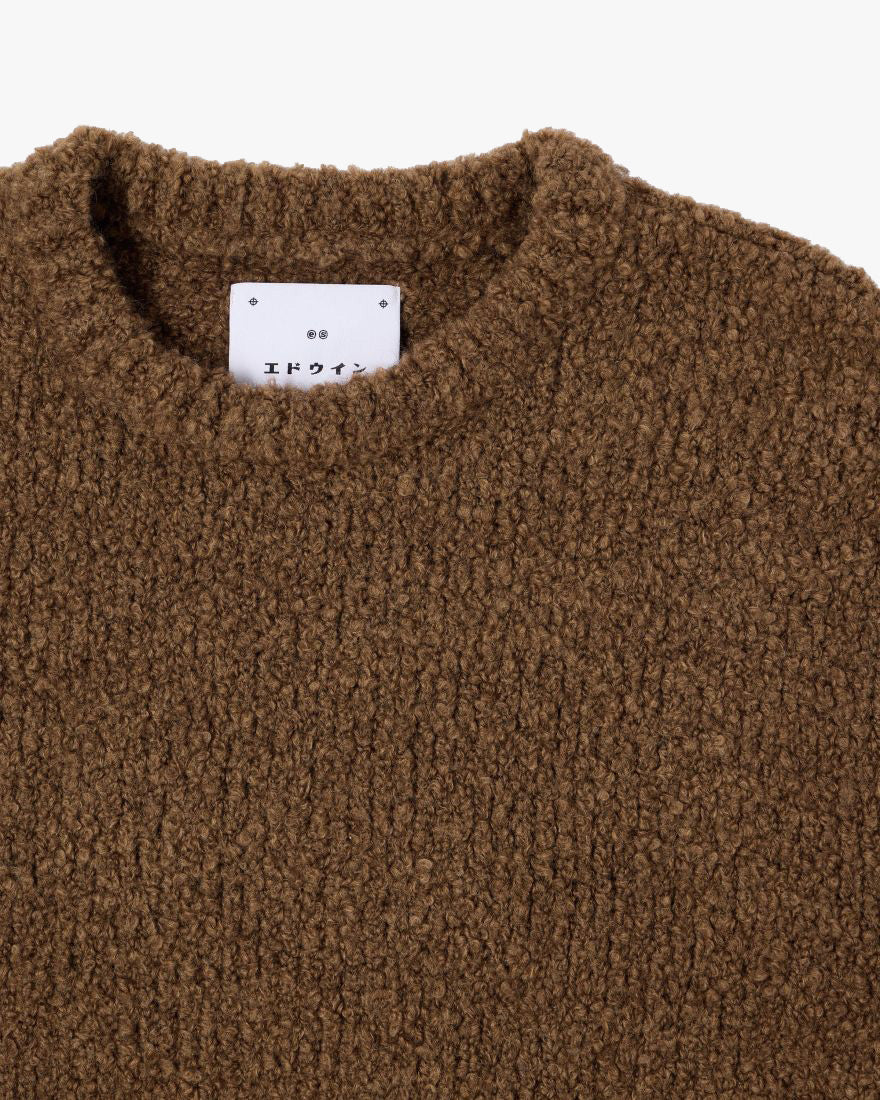 Edwin Dun Textured Sweater - Taupe Garment Washed | Edwin Sweaters & Knitwear | JEANSTORE