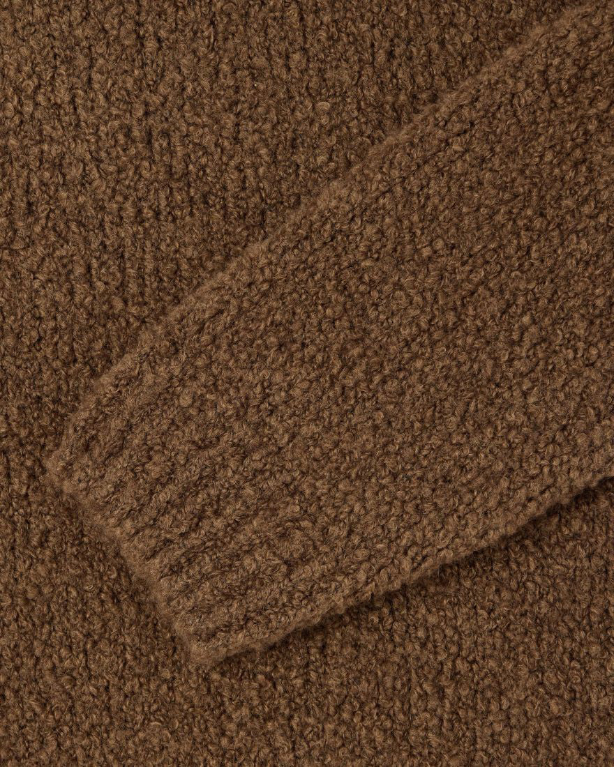 Edwin Dun Textured Sweater - Taupe Garment Washed | Edwin Sweaters & Knitwear | JEANSTORE