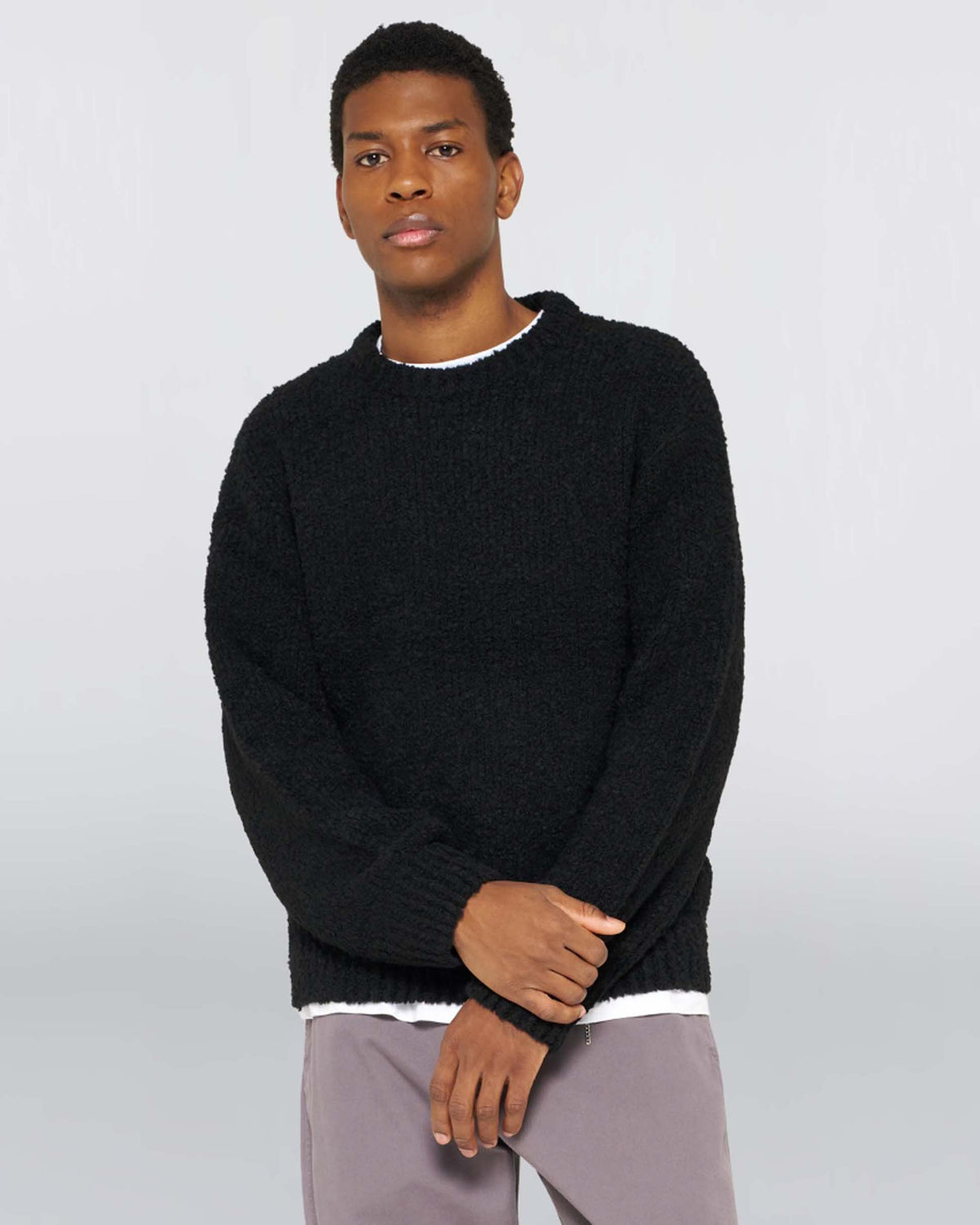 Edwin Dun Textured Sweater - Black Garment Washed | Edwin Sweaters & Knitwear | Jeanstore