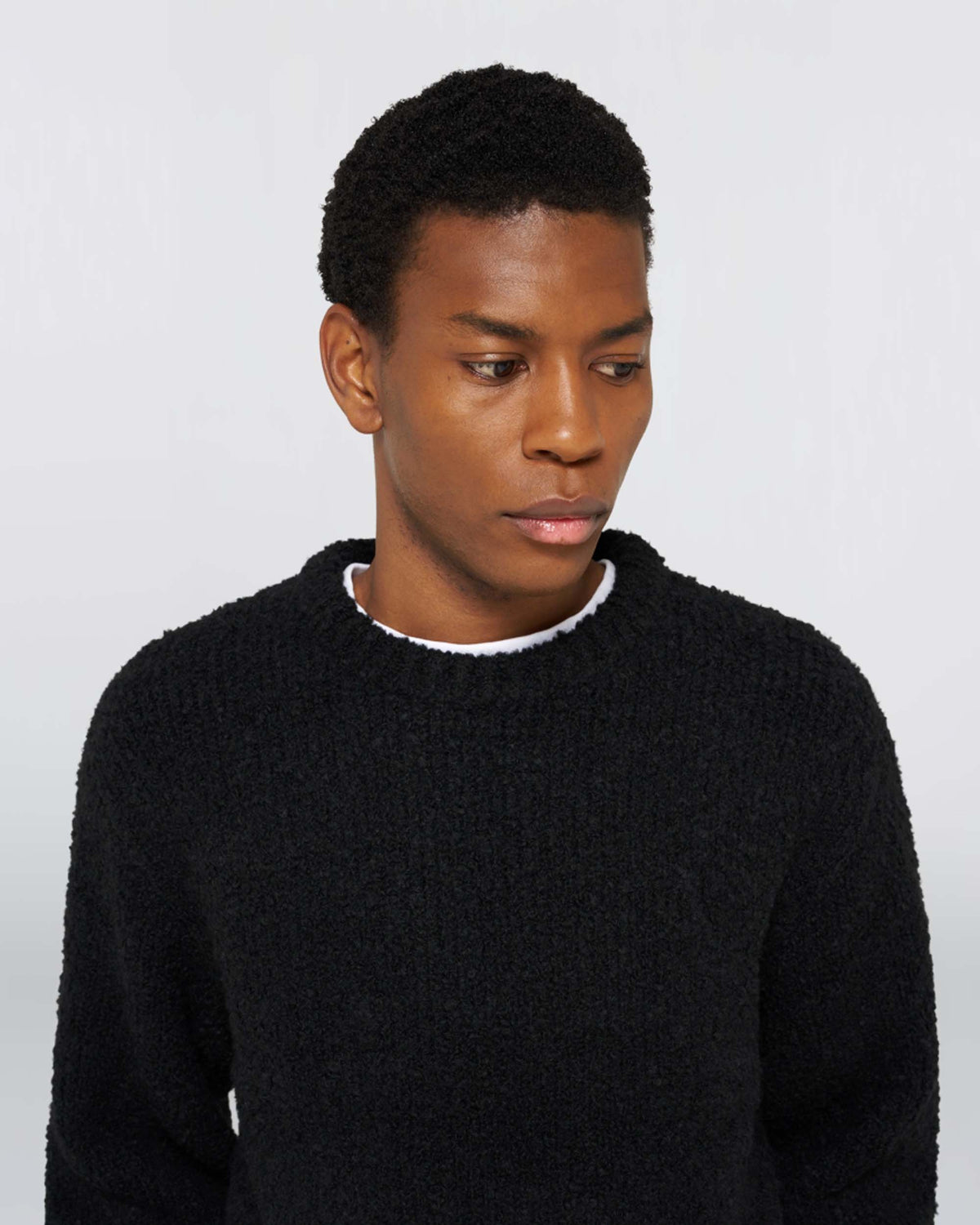 Edwin Dun Textured Sweater - Black Garment Washed | Edwin Sweaters & Knitwear | Jeanstore
