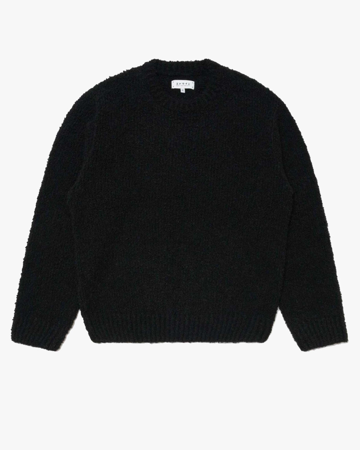 Edwin Dun Textured Sweater - Black Garment Washed | Edwin Sweaters & Knitwear | Jeanstore