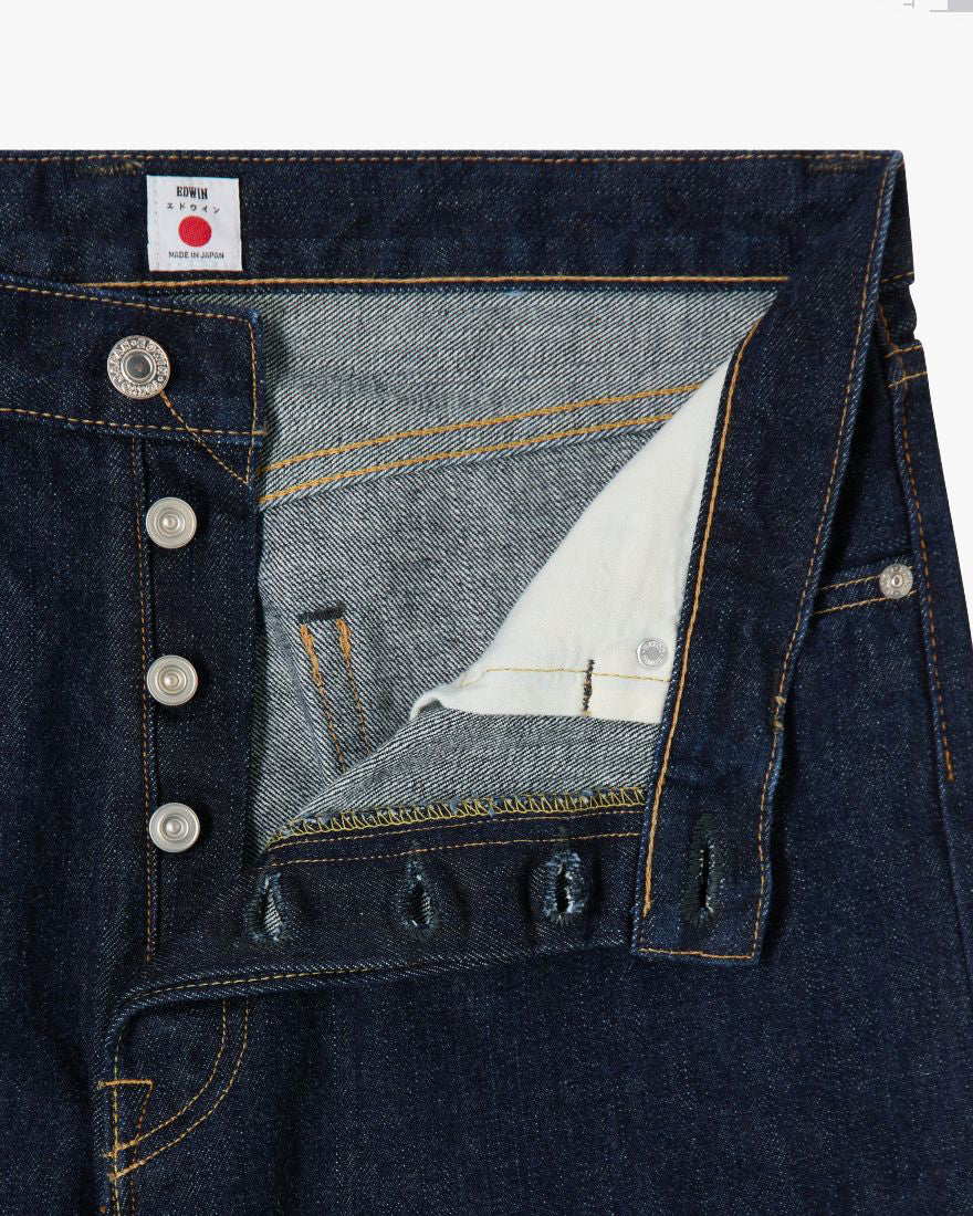 Edwin Made in Japan Loose Fit Mens Jeans - 14oz Kurabo Recycled Red Selvage Denim / Blue Rinsed | Edwin Jeans | JEANSTORE