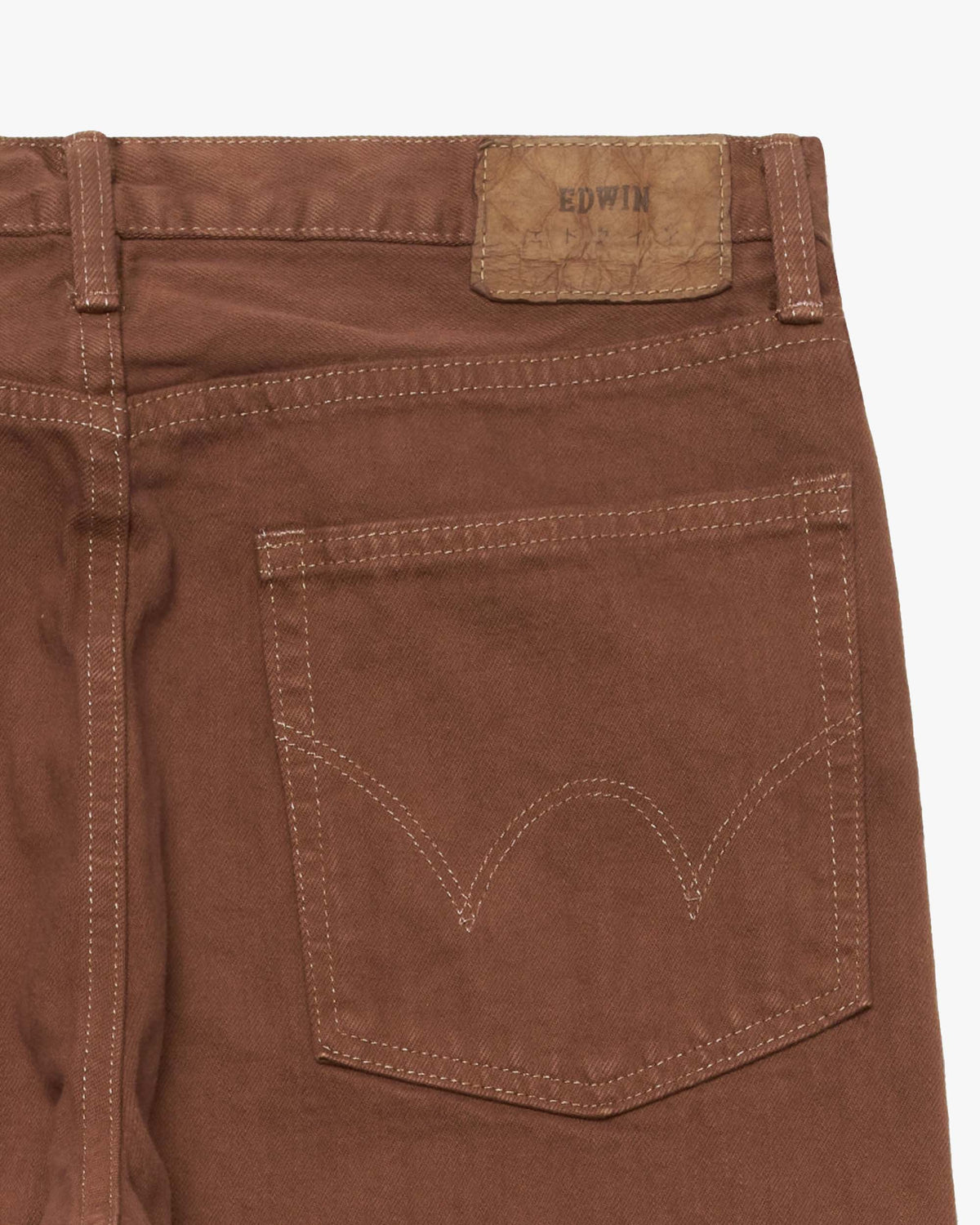 Edwin Made in Japan Loose Fit Mens Jeans - 14oz Kurabo Natural Red Selvage Denim / Brown Overdyed