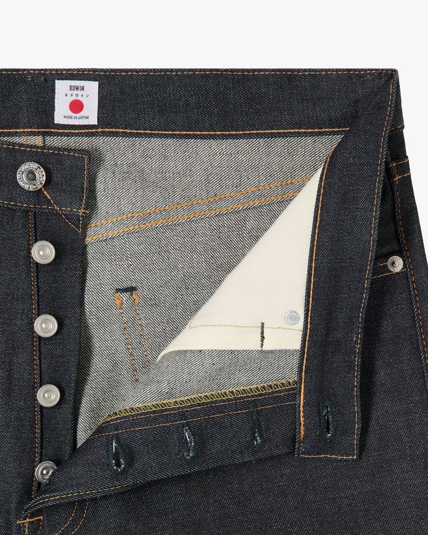 Edwin Made In Japan Loose Fit Mens Jeans - 13.5oz Kaihara Pure Indigo Rainbow Selvage Denim / Blue Unwashed | Edwin Jeans | JEANSTORE