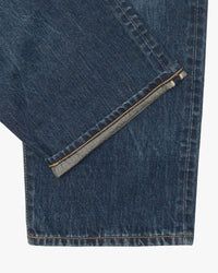 Edwin Made In Japan Loose Fit Mens Jeans - 13.5oz Kaihara Dark Pure Indigo Rainbow Selvage Denim / Blue Dark Used