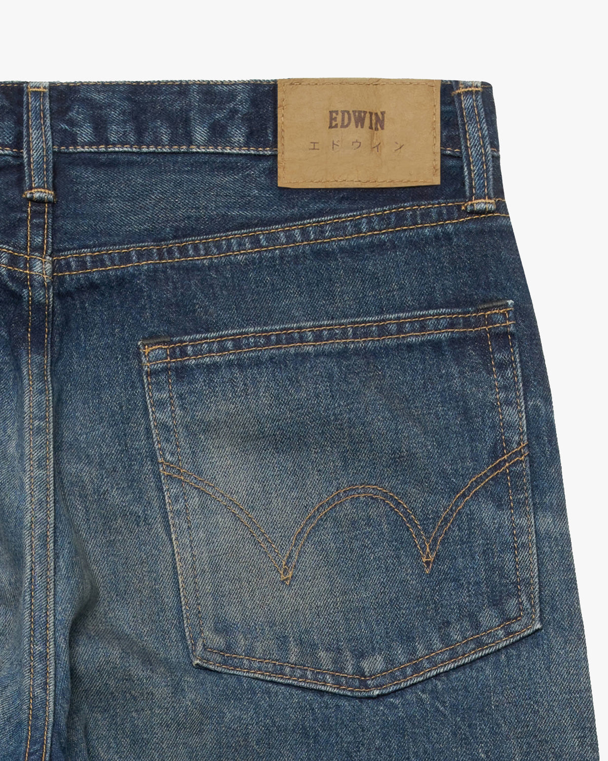 Edwin Made In Japan Loose Fit Mens Jeans - 13.5oz Kaihara Dark Pure Indigo Rainbow Selvage Denim / Blue Dark Used