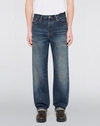 Edwin Made In Japan Loose Fit Mens Jeans - 13.5oz Kaihara Dark Pure Indigo Rainbow Selvage Denim / Blue Dark Used