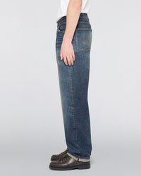 Edwin Made In Japan Loose Fit Mens Jeans - 13.5oz Kaihara Dark Pure Indigo Rainbow Selvage Denim / Blue Dark Used