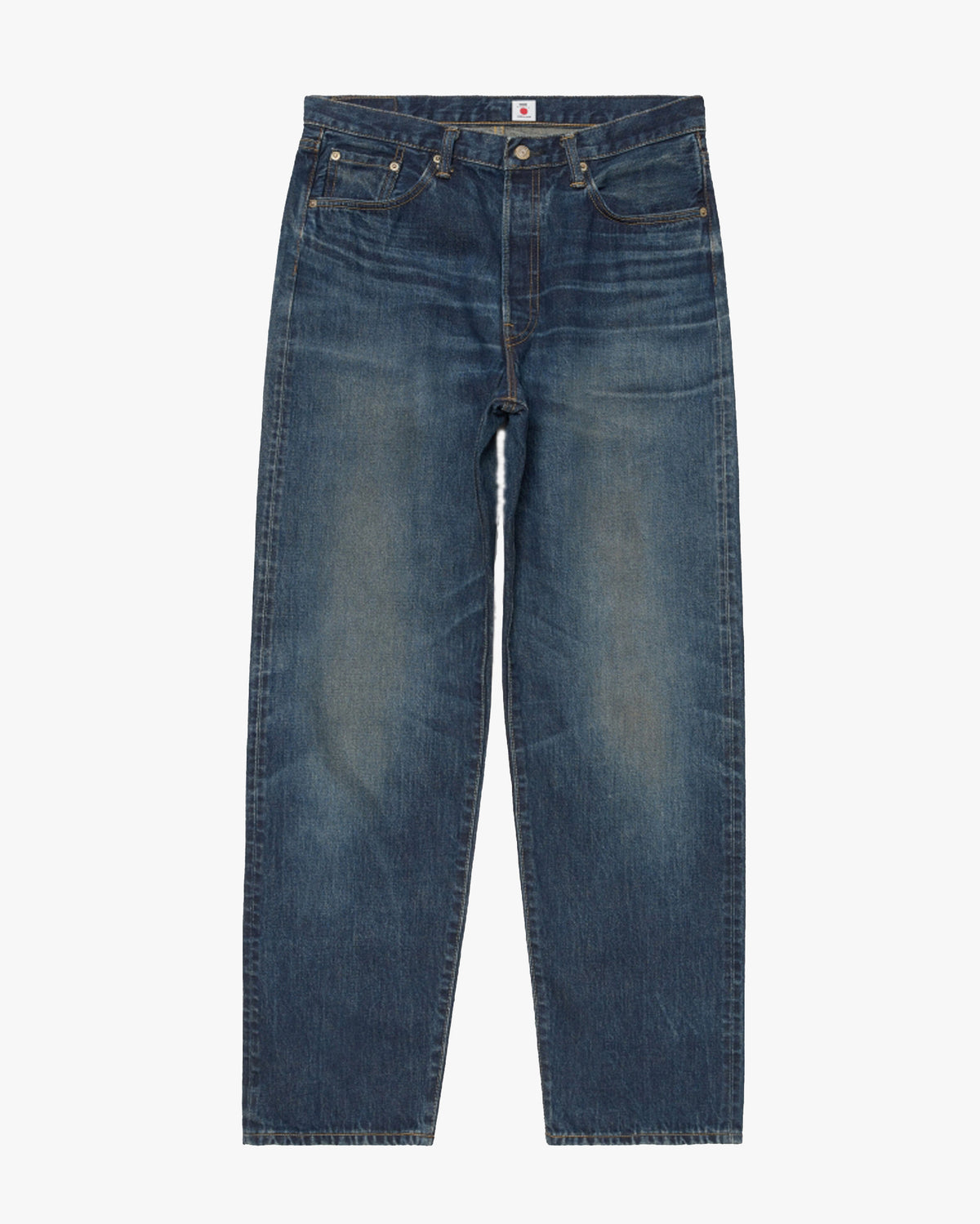 Edwin Made In Japan Loose Fit Mens Jeans - 13.5oz Kaihara Dark Pure Indigo Rainbow Selvage Denim / Blue Dark Used