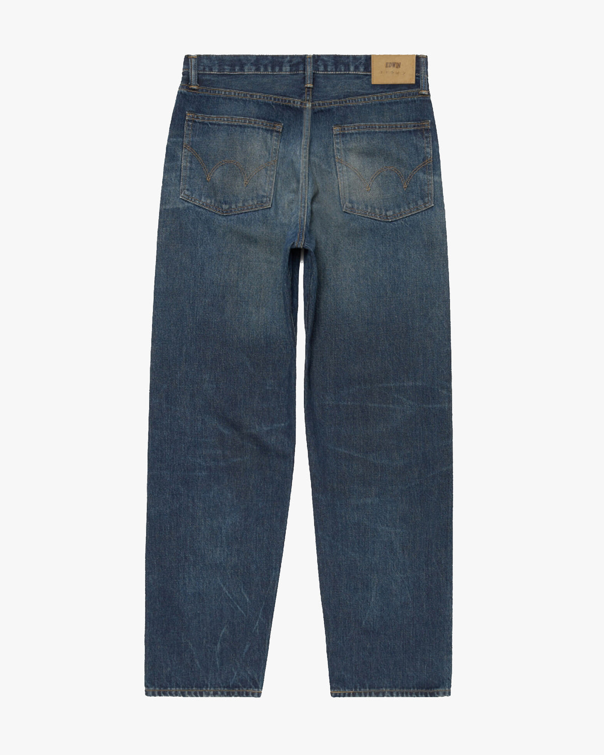 Edwin Made In Japan Loose Fit Mens Jeans - 13.5oz Kaihara Dark Pure Indigo Rainbow Selvage Denim / Blue Dark Used