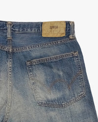 Edwin Made in Japan Loose Fit Mens Jeans - 10.5oz Kaihara Lightweight Red Selvage Denim / Blue Dark Used