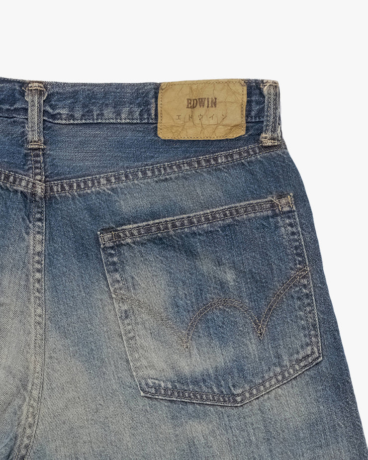 Edwin Made in Japan Loose Fit Mens Jeans - 10.5oz Kaihara Lightweight Red Selvage Denim / Blue Dark Used