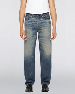 Edwin Made in Japan Loose Fit Mens Jeans - 10.5oz Kaihara Lightweight Red Selvage Denim / Blue Dark Used