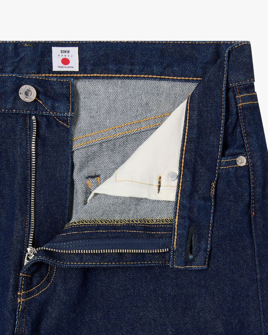 Edwin Made in Japan Regular Straight Mens Jeans - 12.5oz Kaihara Pure Indigo Openend Denim / Blue Rinsed | Edwin Jeans | JEANSTORE