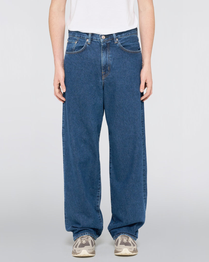Edwin Made in Japan Wide Pant Loose Mens Jeans - 12.5oz Kaihara Pure Indigo Openend Denim / Blue Mid Used
