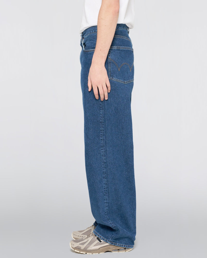 Edwin Made in Japan Wide Pant Loose Mens Jeans - 12.5oz Kaihara Pure Indigo Openend Denim / Blue Mid Used
