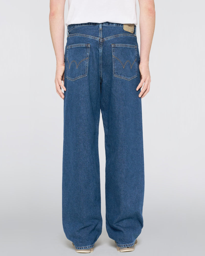 Edwin Made in Japan Wide Pant Loose Mens Jeans - 12.5oz Kaihara Pure Indigo Openend Denim / Blue Mid Used