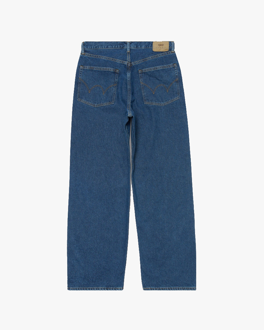 Edwin Made in Japan Wide Pant Loose Mens Jeans - 12.5oz Kaihara Pure Indigo Openend Denim / Blue Mid Used