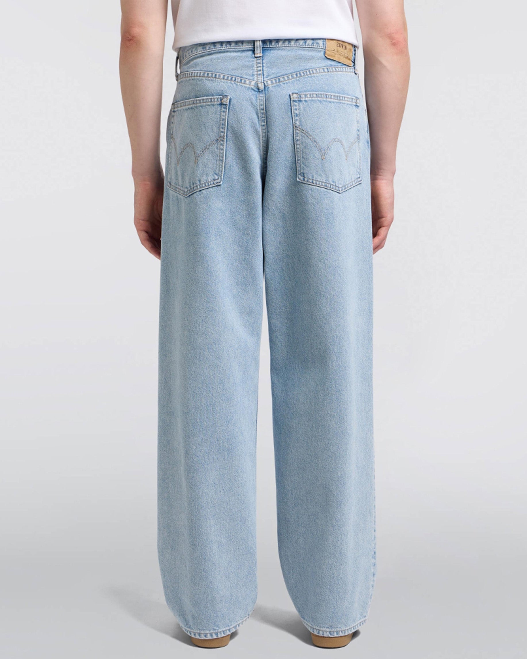 Edwin Made in Japan Wide Pant Loose Mens Jeans - 12.5oz Kaihara Pure Indigo Openend Denim / Blue Light Used | Edwin Jeans | JEANSTORE