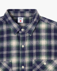 Edwin L/S Work Shirt - Navy / Green | Edwin Shirts | JEANSTORE